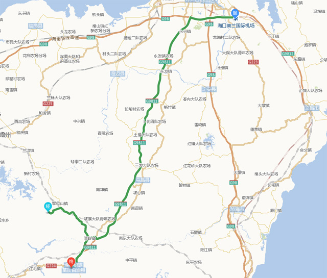 ?诿捞m機(jī)場至瓊中城際巴士乘車地點(diǎn)及時(shí)間